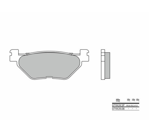 Plaquettes de frein BREMBO route métal fritté - 07YA39SP - 1036260