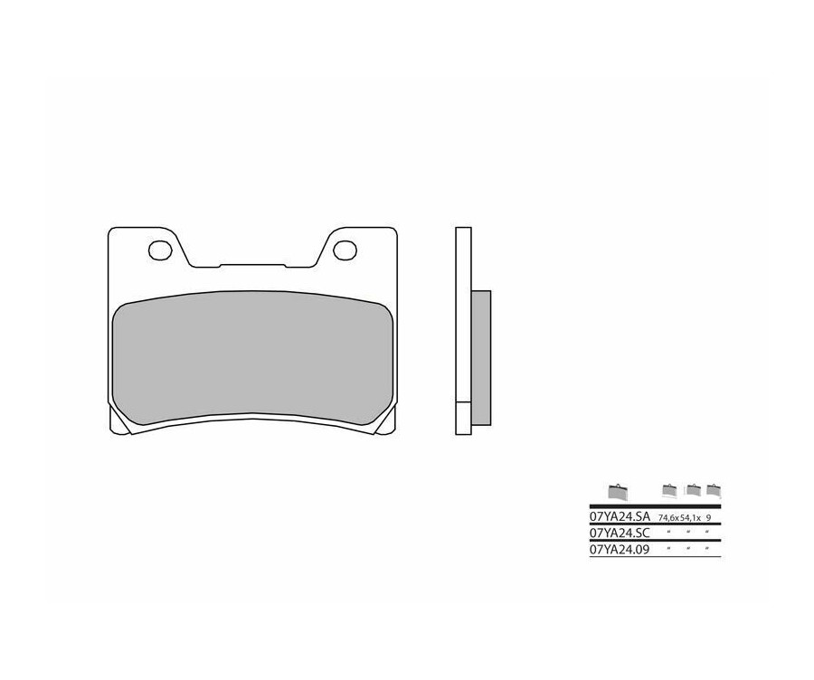 Plaquettes de frein BREMBO route carbone céramique - 07YA2409