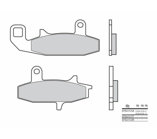 Plaquettes de frein BREMBO route carbone céramique - 07SU1509 - 1036169