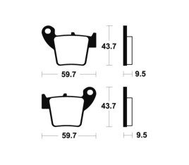 Plaquettes de frein TECNIUM Racing MX/Quad métal fritté - MOR277