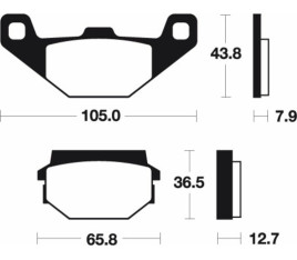 Plaquettes de frein TECNIUM Scooter organique - ME245