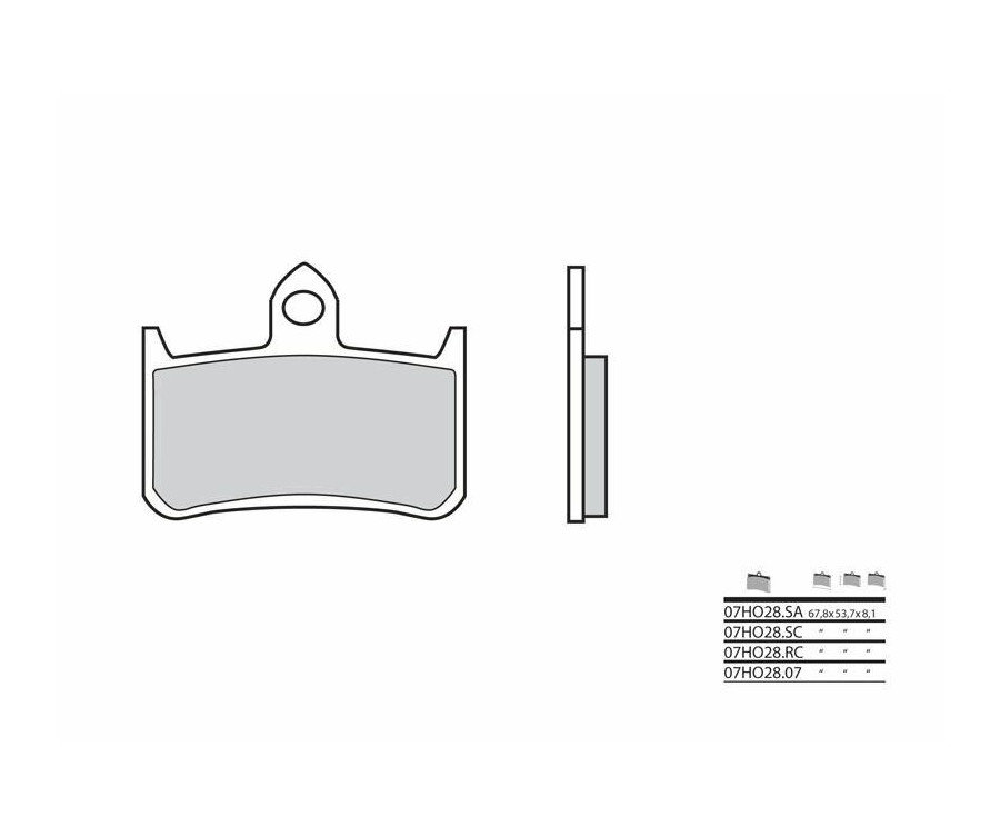 Plaquettes de frein BREMBO route carbone céramique - 07HO2807