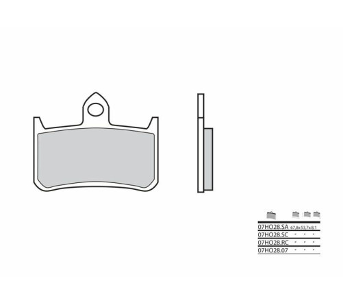 Plaquettes de frein BREMBO route carbone céramique - 07HO2807 - 1035993