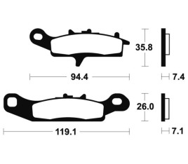 Plaquettes de frein TECNIUM MX/Quad métal fritté - MO298