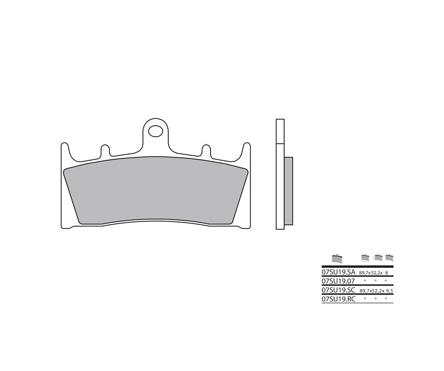 Plaquettes de frein BREMBO route métal fritté - 07SU19LA