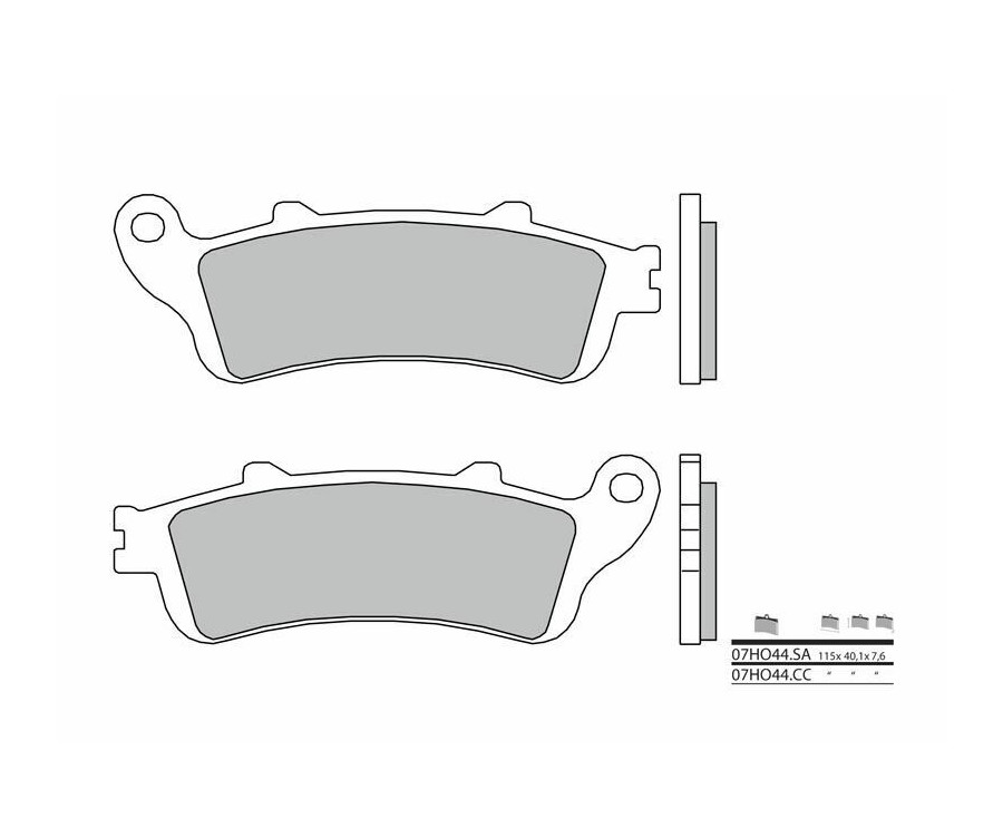 Plaquettes de frein BREMBO route métal fritté - 07HO44SA