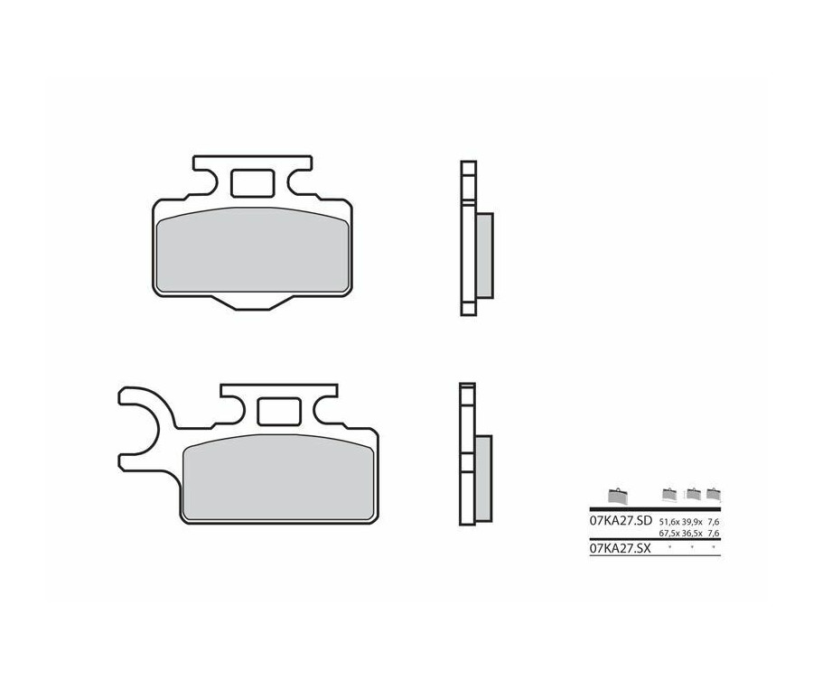 Plaquettes de frein BREMBO Off-Road métal fritté - 07KA27SD