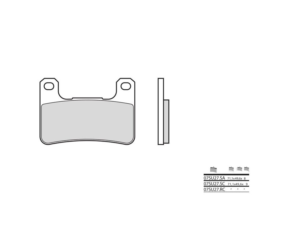 Plaquettes de frein BREMBO route métal fritté - 07SU27LA