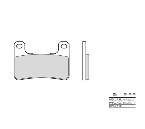 Plaquettes de frein BREMBO route métal fritté - 07SU27LA - 1036186