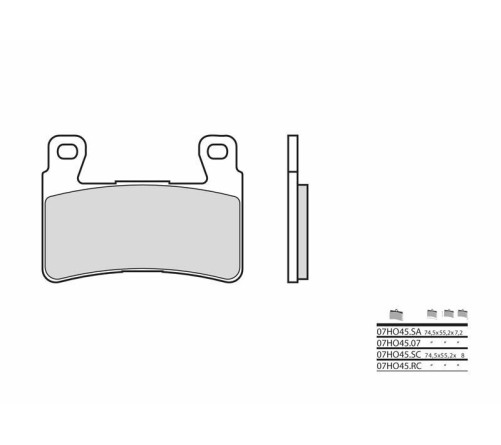 Plaquettes de frein BREMBO carbone céramique - 07HO45RC - 1036028