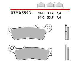 Plaquettes de frein BREMBO métal fritté - 07YA55SD - 1123504