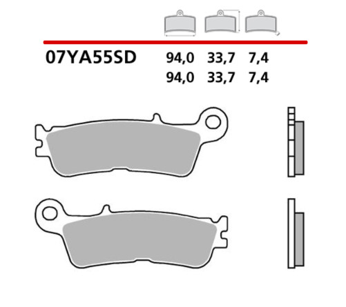 Plaquettes de frein BREMBO métal fritté - 07YA55SD