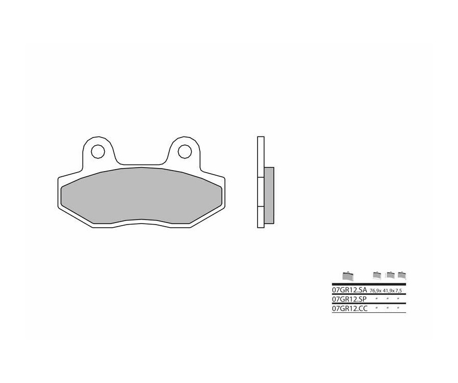 Plaquettes de frein BREMBO route métal fritté - 07GR12SP