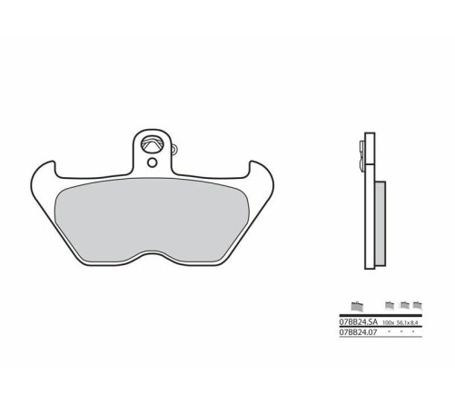 Plaquettes de frein BREMBO route métal fritté - 07BB24SA - 1035838