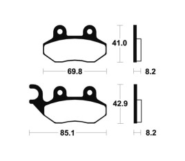 Plaquettes de frein TECNIUM Scooter organique - ME208