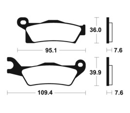 Plaquettes de frein TECNIUM MX/Quad métal fritté - MO410