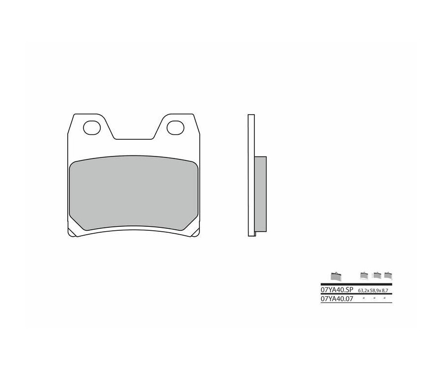 Plaquettes de frein BREMBO route métal fritté - 07YA40SP