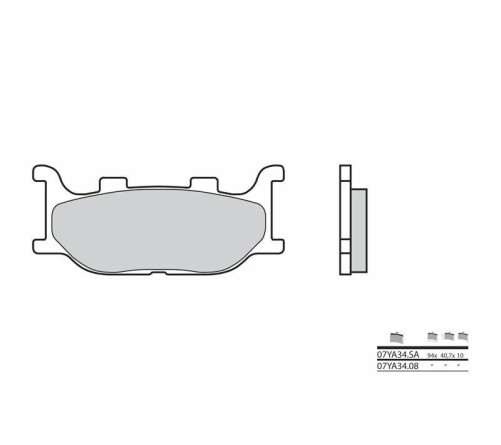 Plaquettes de frein BREMBO route carbone céramique - 07YA3408 - 1036253