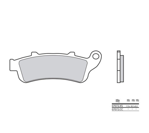 Plaquettes de frein BREMBO Scooter métal fritté - 07072XS - 1035761