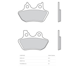 Plaquettes de frein BREMBO carbone céramique - 07HD16CC - 1090520