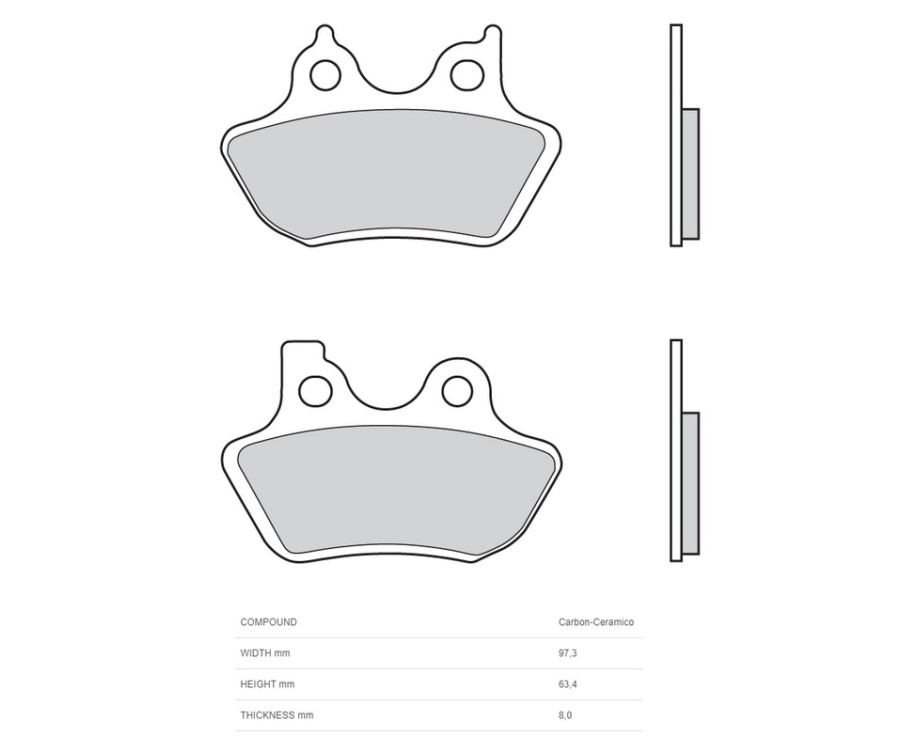 Plaquettes de frein BREMBO carbone céramique - 07HD16CC