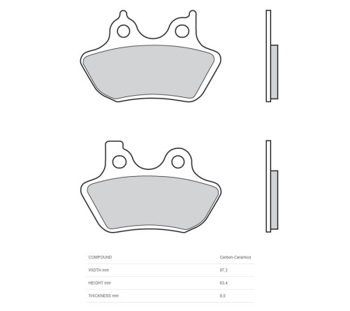 Plaquettes de frein BREMBO carbone céramique - 07HD16CC - 1090520