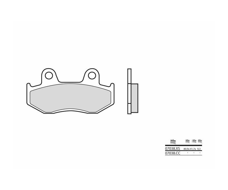 Plaquettes de frein BREMBO Scooter métal fritté - 07038XS