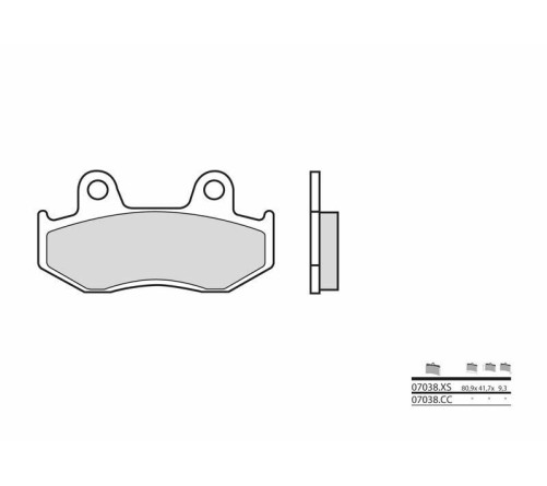 Plaquettes de frein BREMBO Scooter métal fritté - 07038XS - 1035734