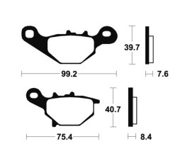 Plaquettes de frein TECNIUM MX/Quad métal fritté - MO202