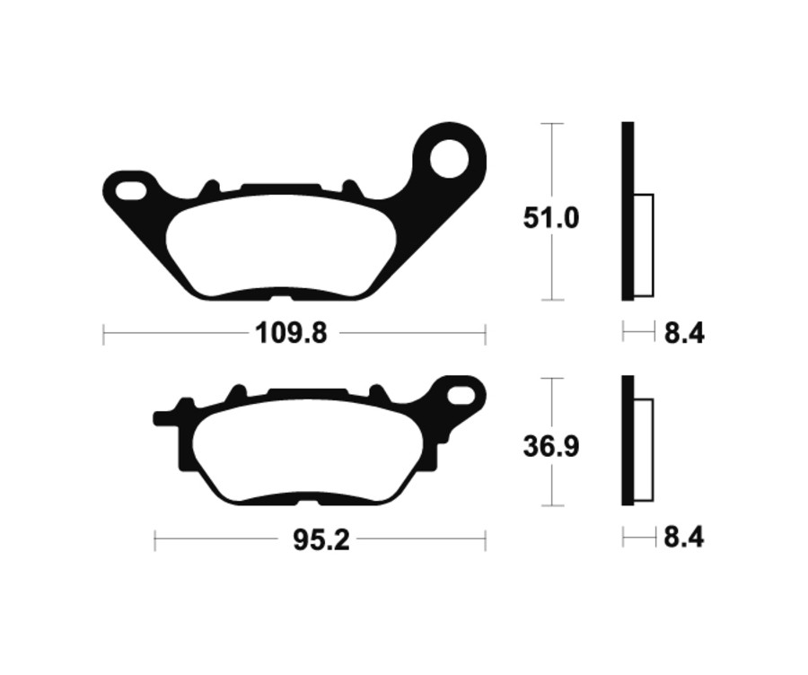 Plaquettes de frein TECNIUM Scooter organique - ME358