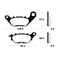 Plaquettes de frein TECNIUM Scooter organique - ME358