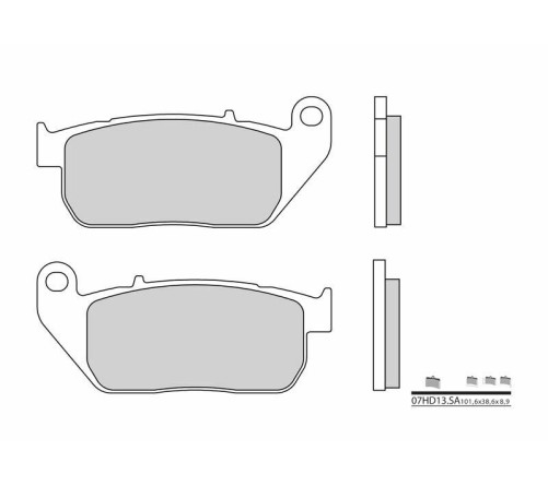 Plaquettes de frein BREMBO route métal fritté - 07HD13SA - 1035945