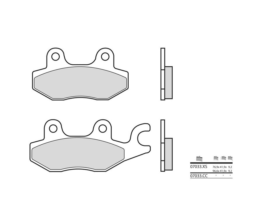 Plaquettes de frein BREMBO Scooter métal fritté - 07033XS