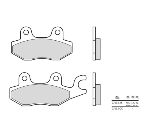 Plaquettes de frein BREMBO Scooter métal fritté - 07033XS - 1035729