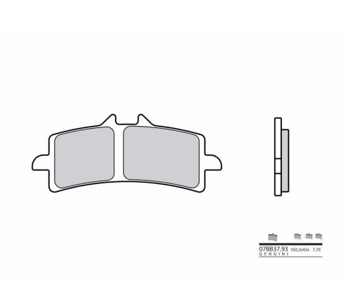 Plaquettes de frein BREMBO route métal fritté - 07BB37SA