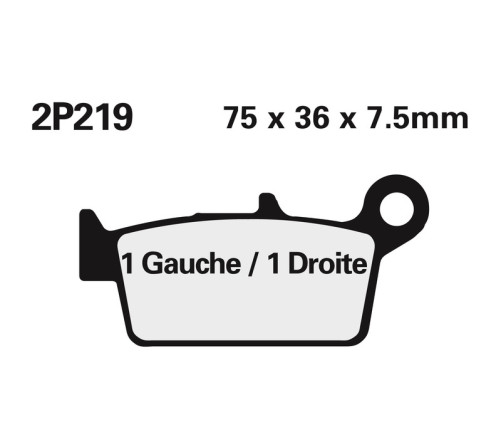 Plaquettes de frein NISSIN Off-Road semi-métallique - 2P-219GS - 1036650