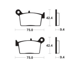 Plaquettes de frein TECNIUM métal fritté - MA498 - 1122848