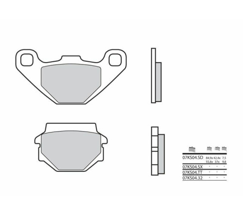 Plaquettes de frein BREMBO route carbone céramique - 07KS0432