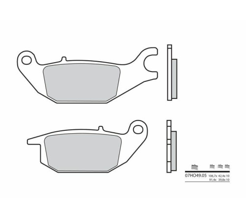 Plaquettes de frein BREMBO route carbone céramique - 07HO4905 - 1036034