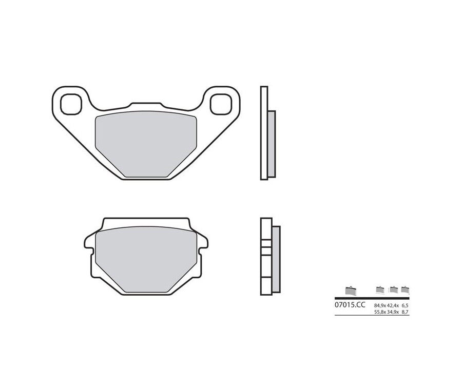 Plaquettes de frein BREMBO Scooter carbone céramique - 07015CC