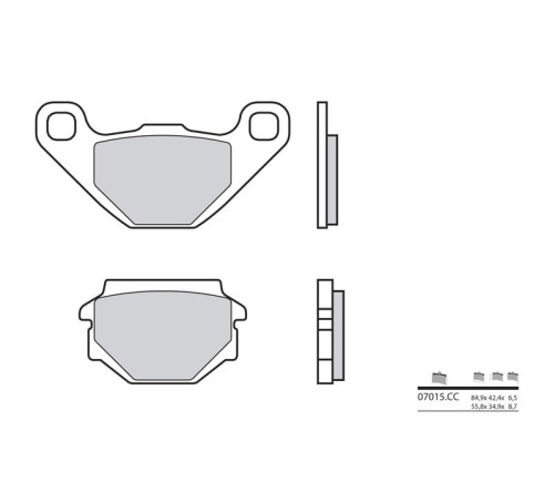 Plaquettes de frein BREMBO Scooter carbone céramique - 07015CC - 1035722