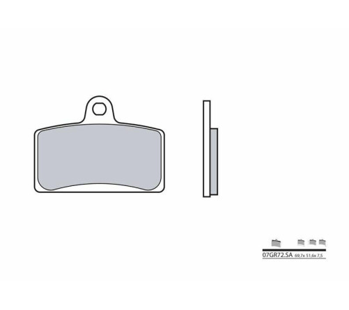 Plaquettes de frein BREMBO route métal fritté - 07GR72SA - 1035921