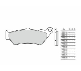 Plaquettes de frein BREMBO route métal fritté - 07BB03SP - 1035795