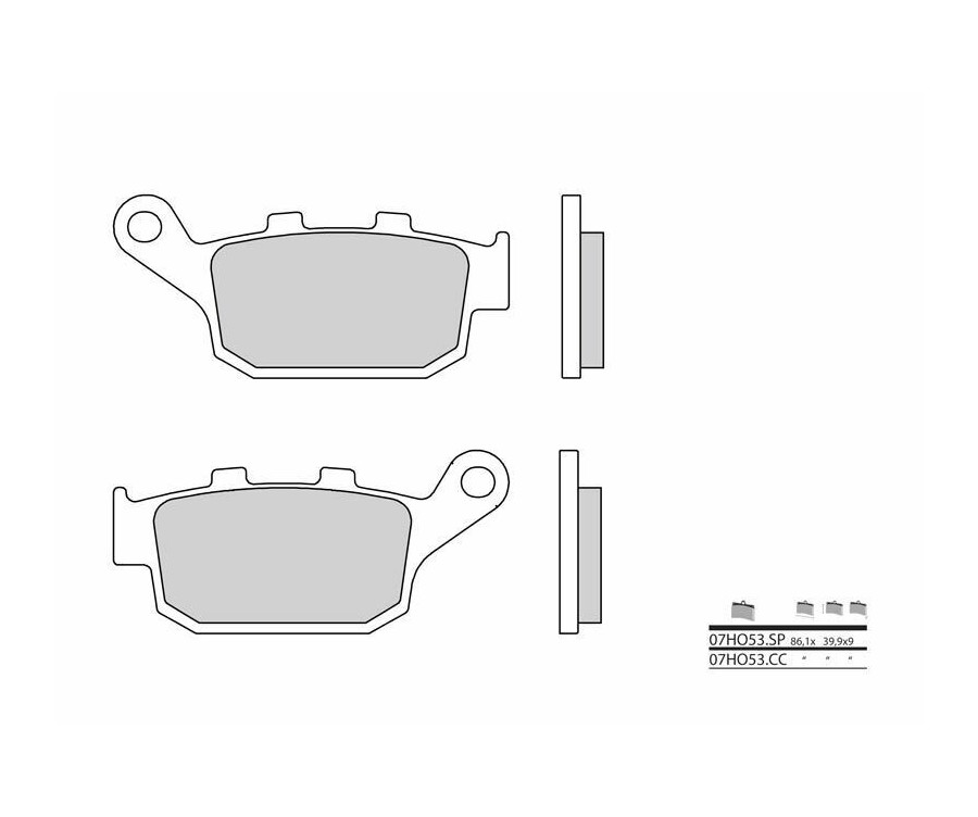 Plaquettes de frein BREMBO route carbone céramique - 07HO53CC