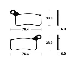 Plaquettes de frein TECNIUM Racing MX/Quad métal fritté - MOR366