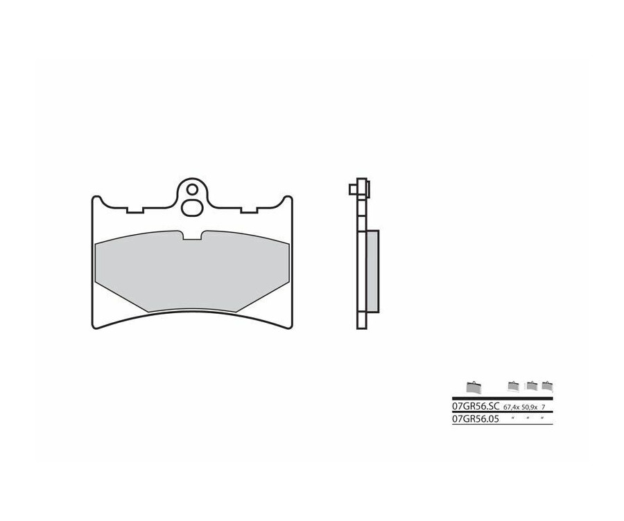 Plaquettes de frein BREMBO route carbone céramique - 07GR5605