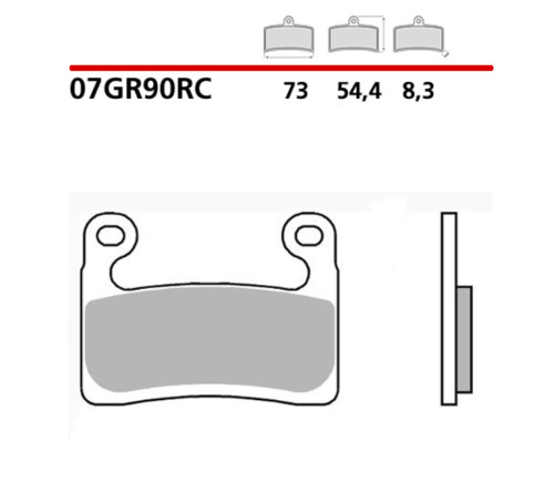 Plaquettes de frein BREMBO racing carbone-céramique - 07GR90RC - 1106563