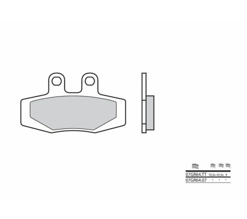 Plaquettes de frein BREMBO route carbone céramique - 07GR6407 - 1035912