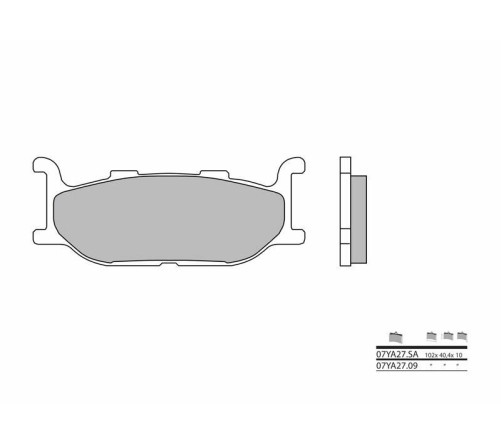 Plaquettes de frein BREMBO route métal fritté - 07YA27SA - 1036247