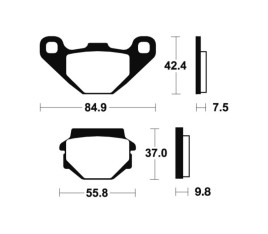 Plaquettes de frein TECNIUM Scooter organique - ME46